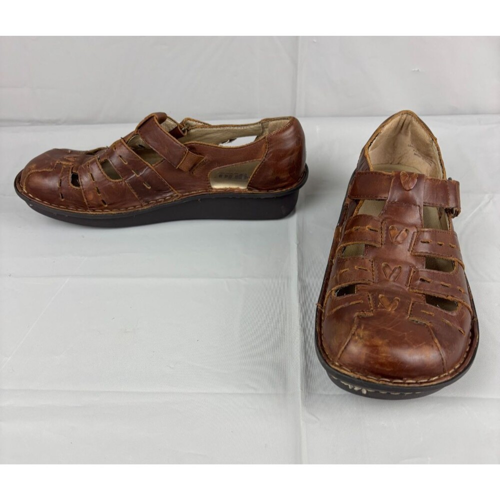 Alegria Pesca Fisherman Sandals Womens 38 US 8-8.5 Brown Leather Walking Shoes